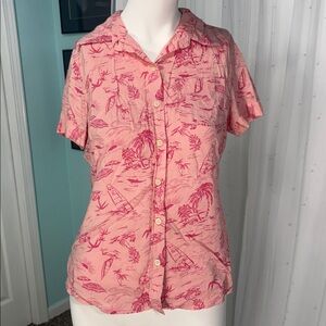Basic Editions tropical short sleeve button down
